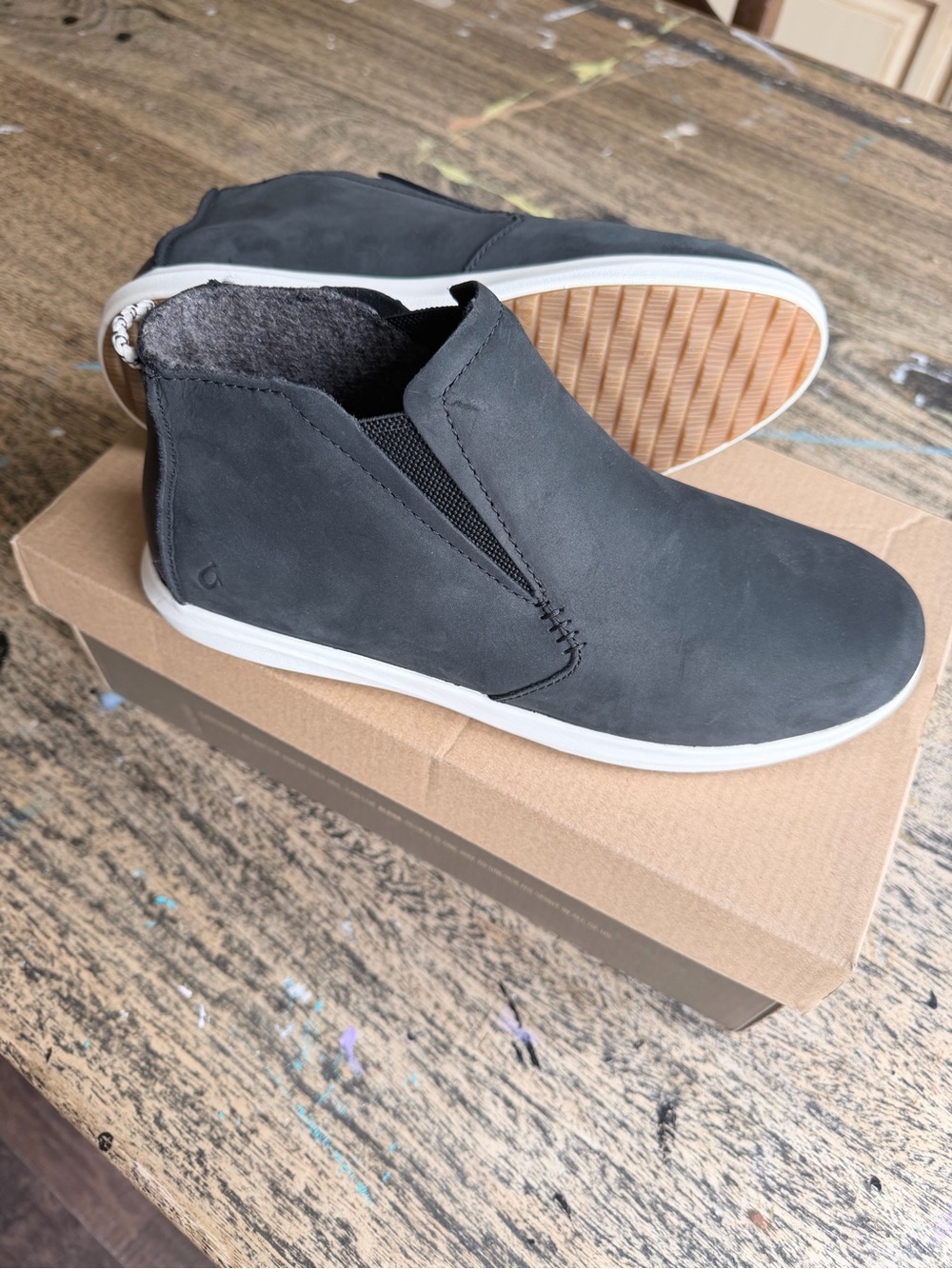 OluKai Manu Hope Lava Rock/Off White Women's Slip-On Shoes